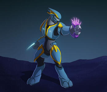 Art of my sangheili from halo 2, by Ahiru (ladyahiru)