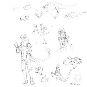 Sketches of me as an ankylosaurus I, by Rue (bobthedragon)